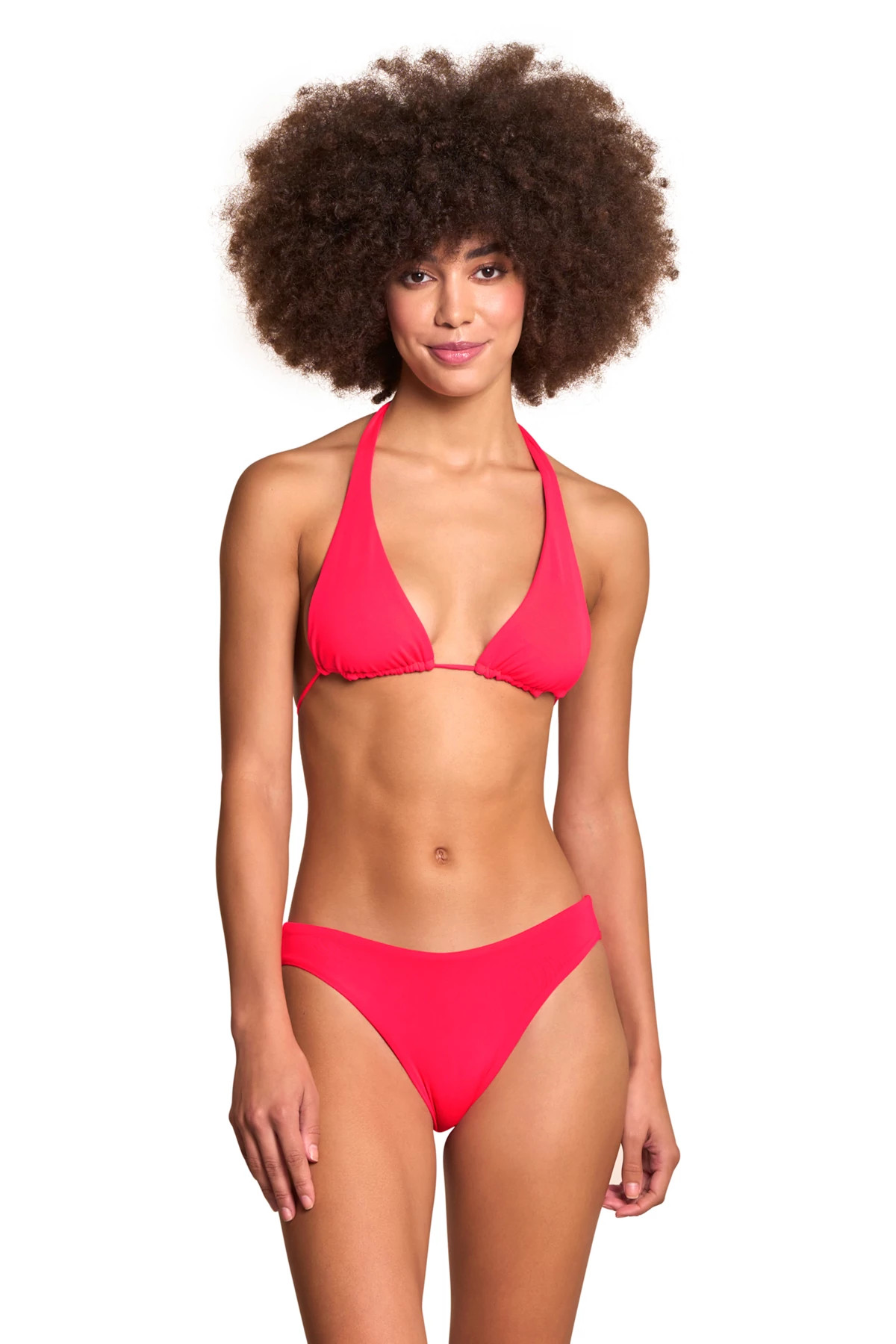 CHERRY RED Kalima Reversible Halter Triangle Bikini Top image number 1