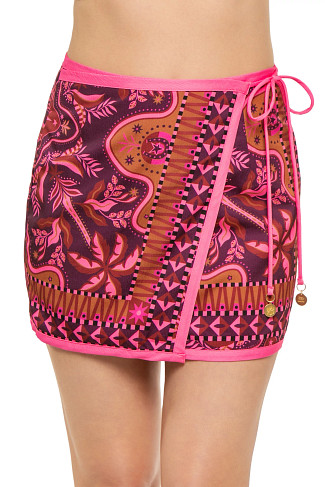 WHISKEY WAVES Whiskey Waves Tie Wrap Mini Skirt