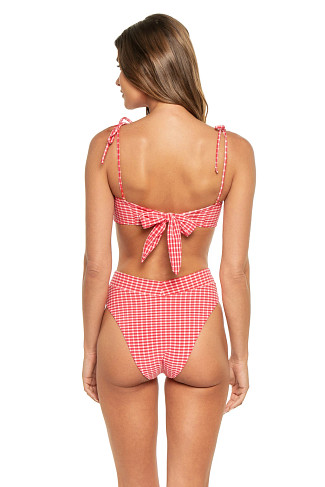 CHERRY GINGHAM Cannes Gingham Bandeau Bikini Top