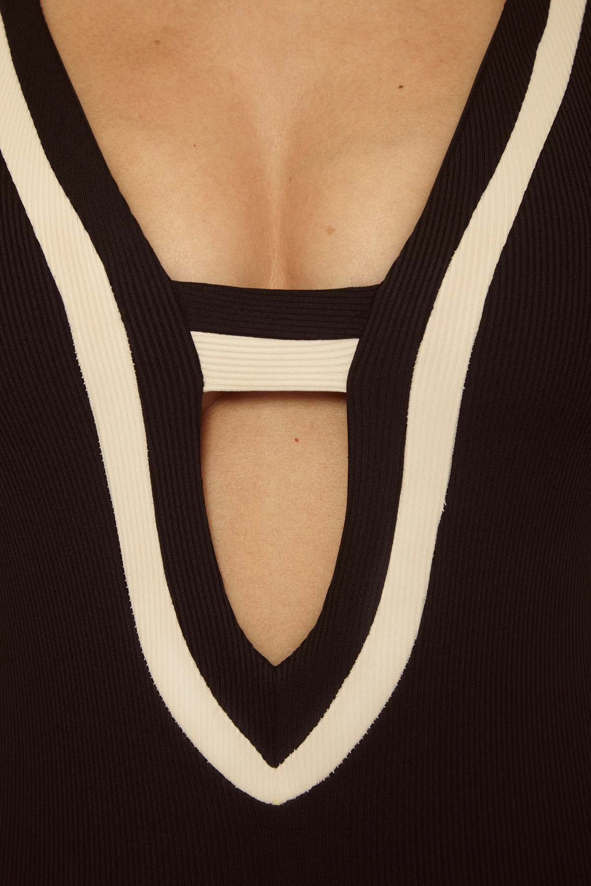 BLACK/TAN Genevieve One Piece Swimsuit image number 3