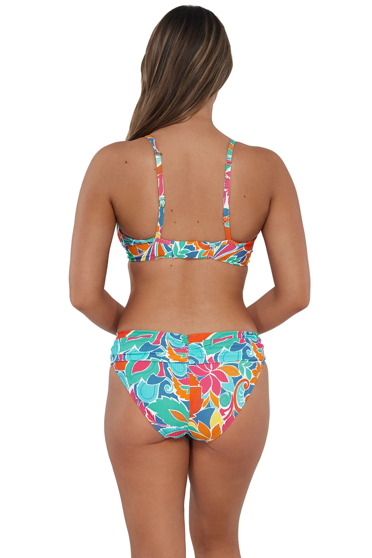 FESTIVE FLORAL SANDBAR RIB Crossroads Underwire Bikini Top (D+ Cup) image number 3