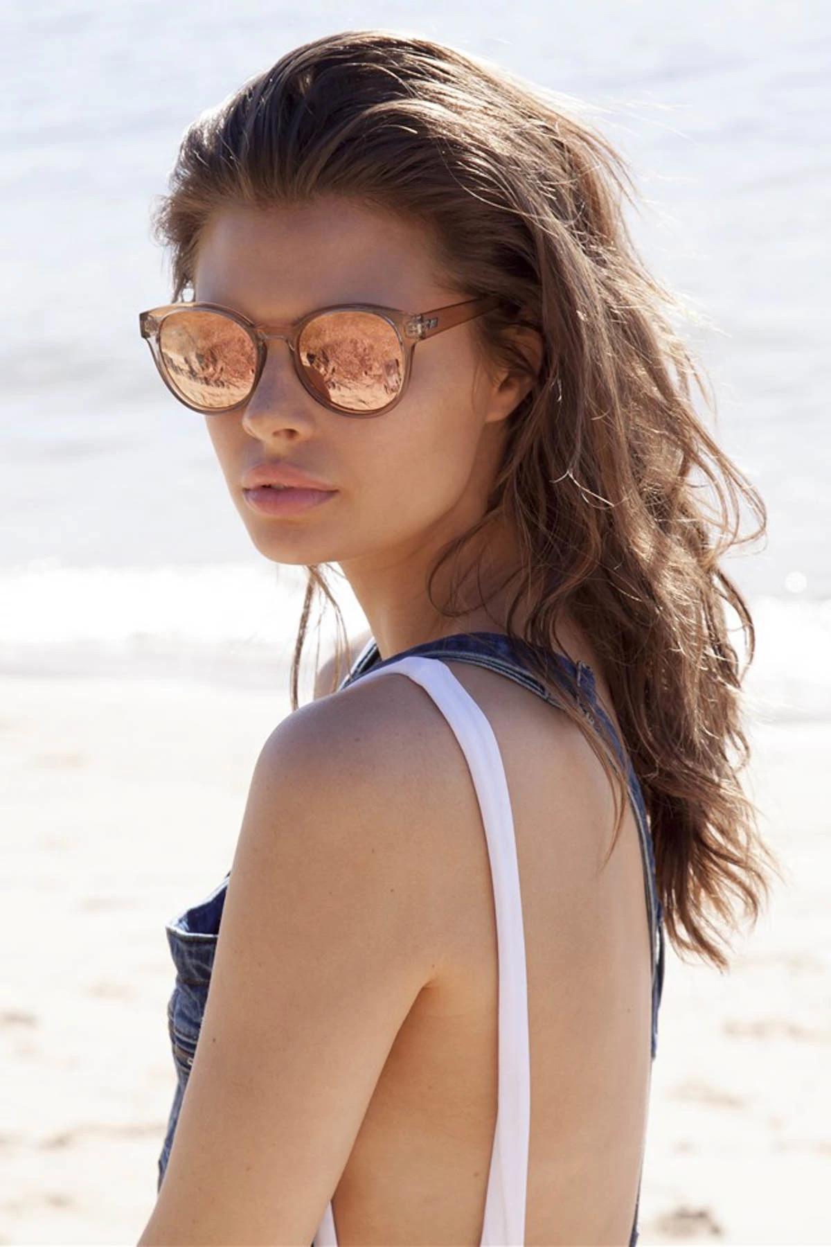 TAN Paramount Classic Round Sunglasses image number 5
