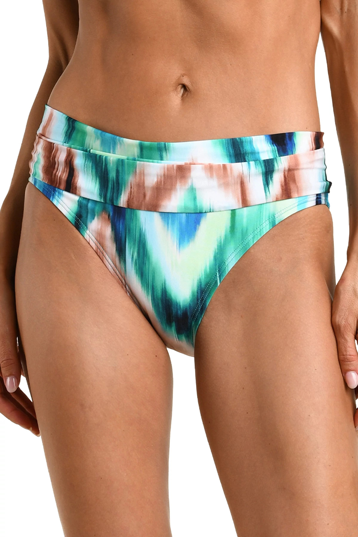MULTI Chevron Print Banded Bikini Bottom image number 1