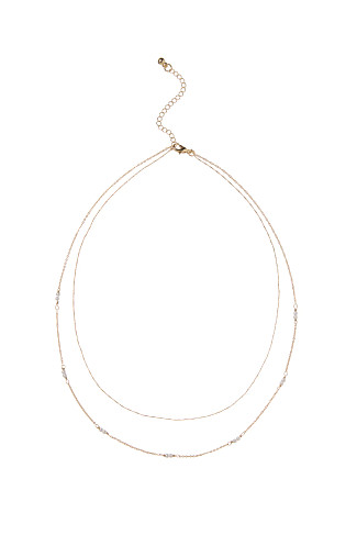 GOLD Layered Gold Chain Pearl Necklace