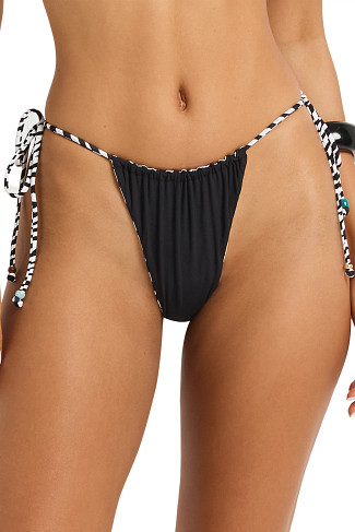 COCONUT ZEBRA/BLACK BARE Stevie Reversible Brazilian Bikini Bottom