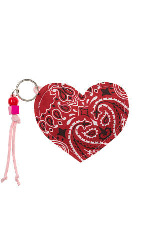 VINTAGE RED/PALE PINK Heart Keychain