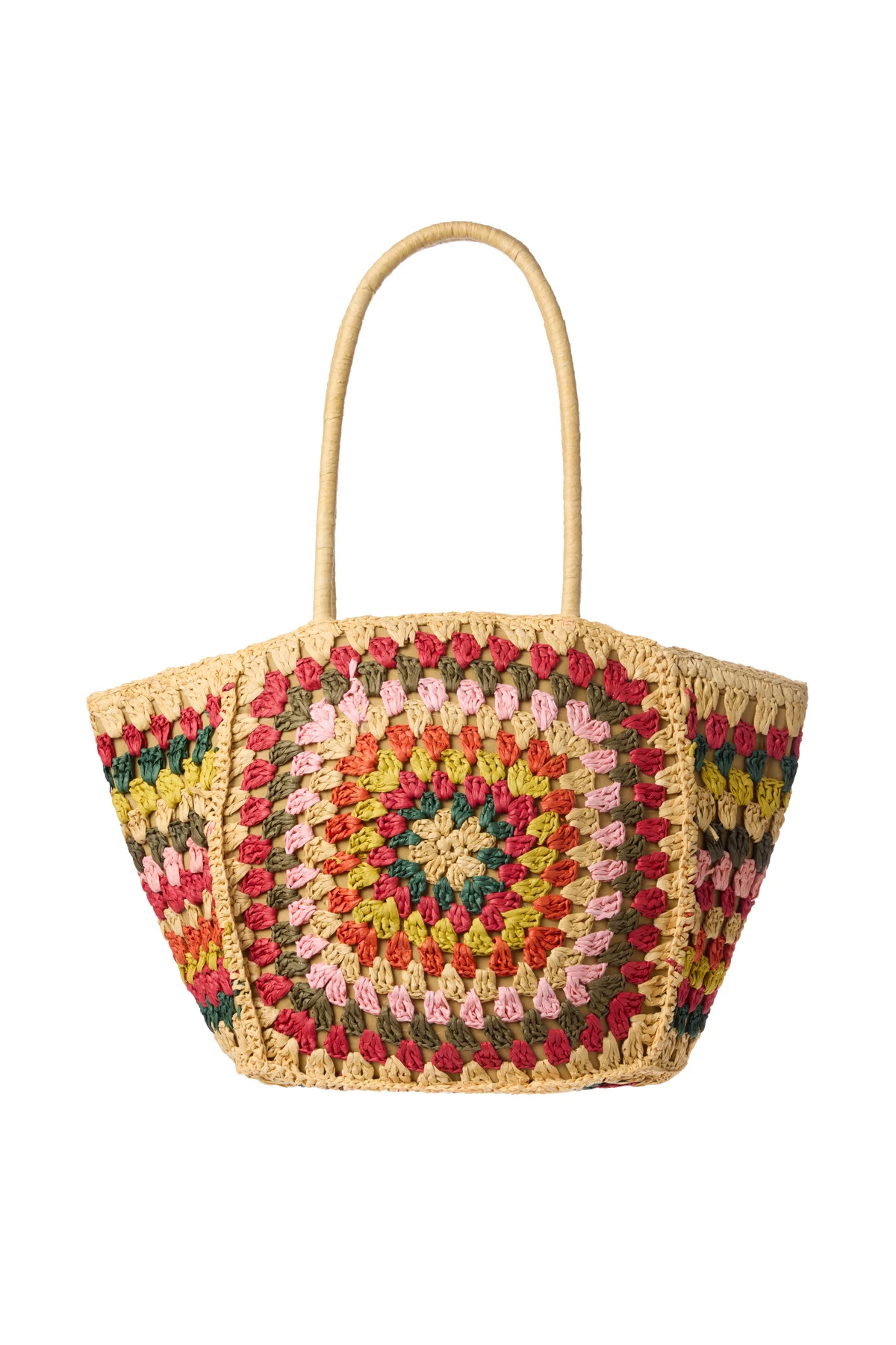 MULTI Oversized Raffia Beach Tote image number 1
