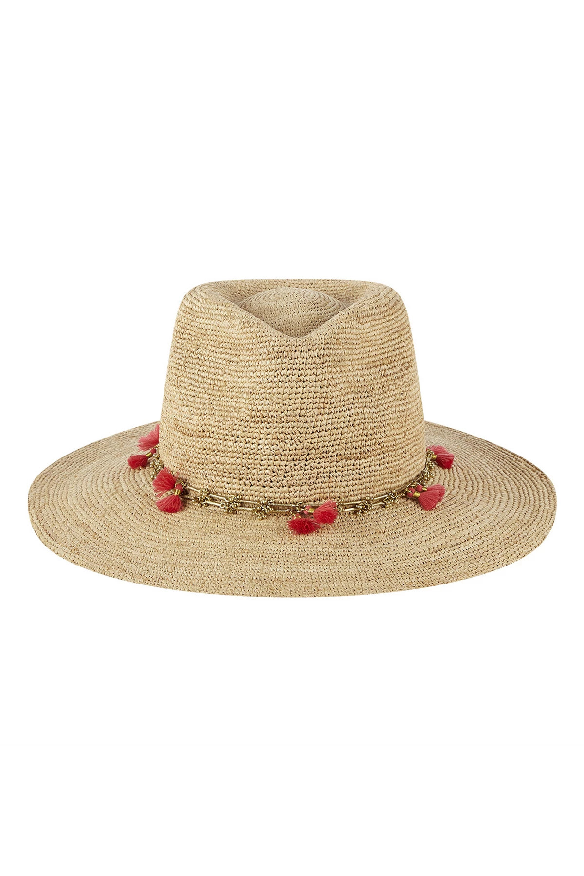 NATURAL/FUCHSIA Odele Panama Hat image number 1