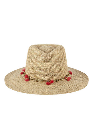 NATURAL/FUCHSIA Odele Panama Hat