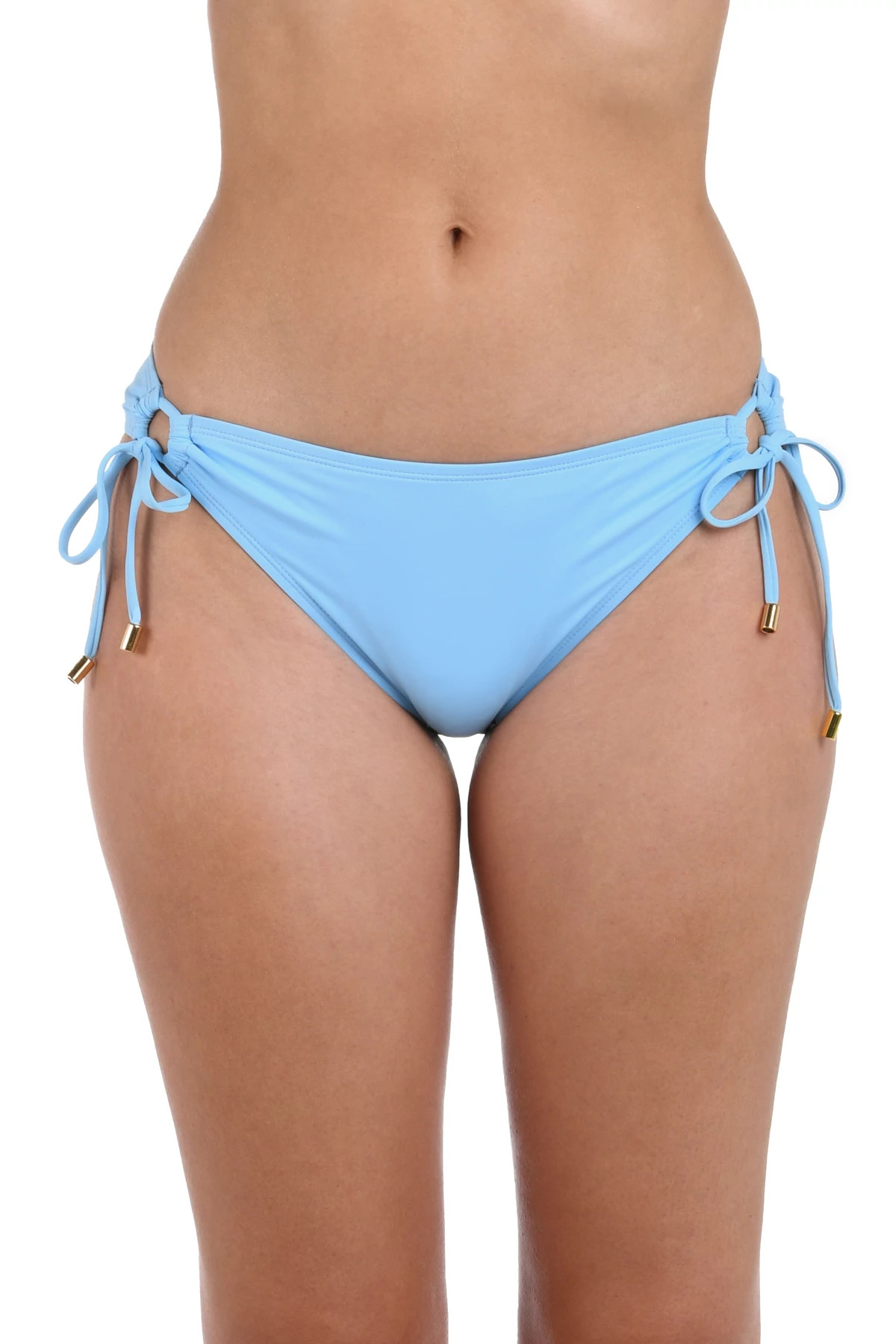 CRYSTAL BLUE Island Goddess Loop Tie Side Hipster Bikini Bottom image number 1