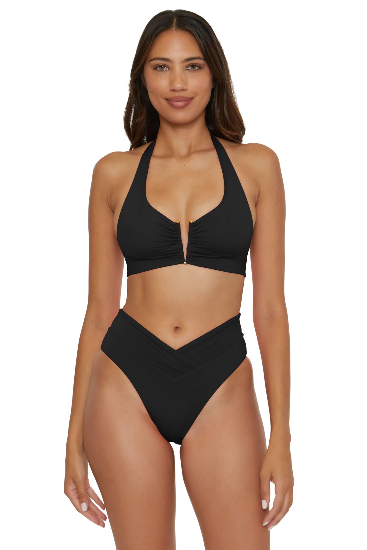 BLACK Viviana Halter Bikini Top image number 1