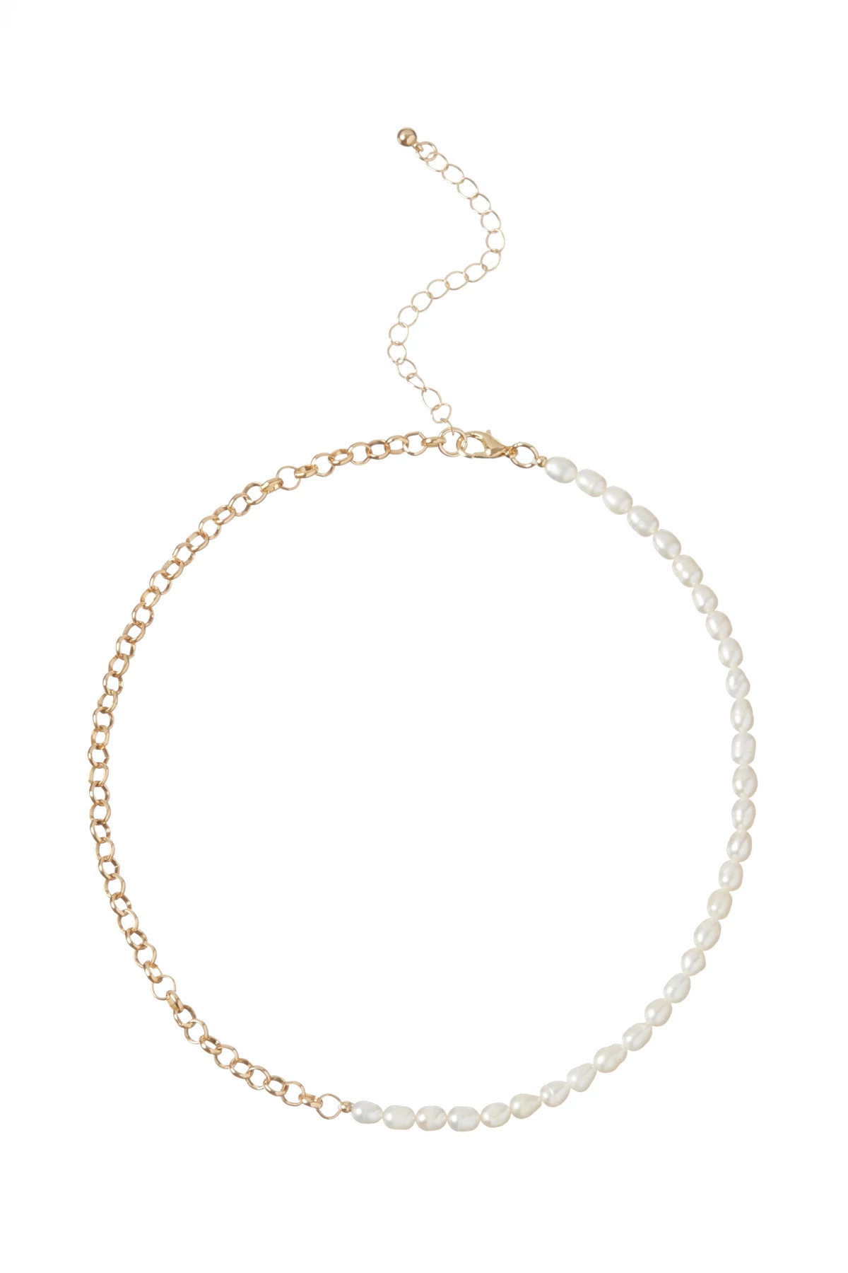 GOLD Chain Pearl Mix Necklace image number 1