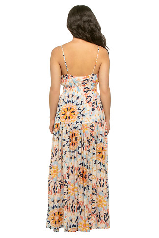 MULTI KALEIDOSCOPE Front Tie Maxi Dress