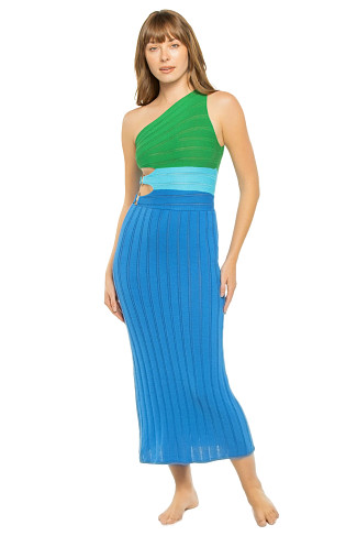 BLUE Lauren Asymmetrical Maxi Dress