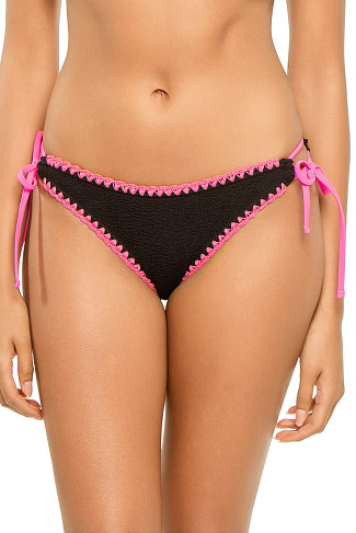 BLACK Jamaica Crinkle Tie Side Bikini Bottom