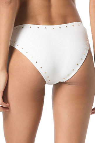 WHITE Crepe Hipster Bikini Bottom