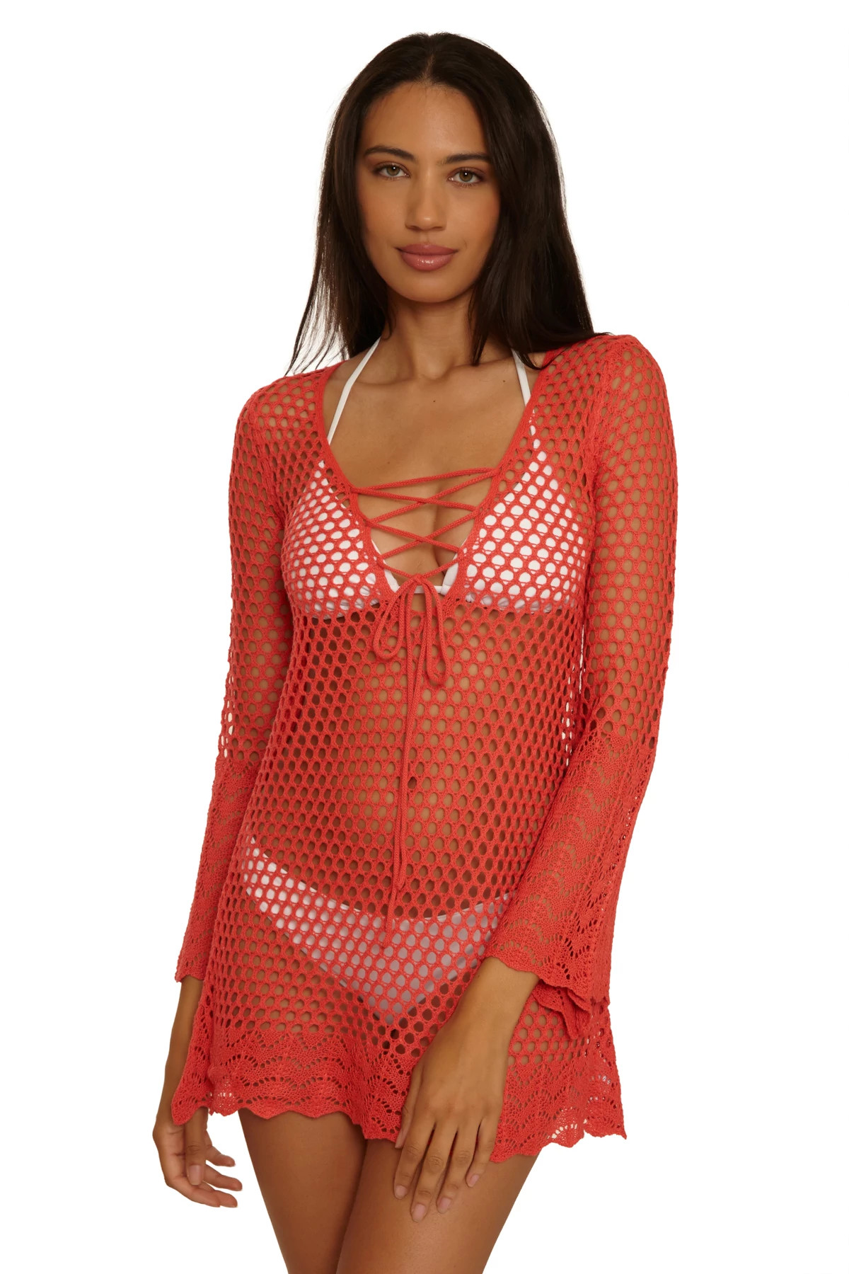 CALIENTE Crochet Long Sleeve Tunic image number 1