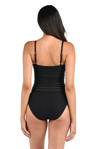 BLACK Mesh One Piece Swimsuit