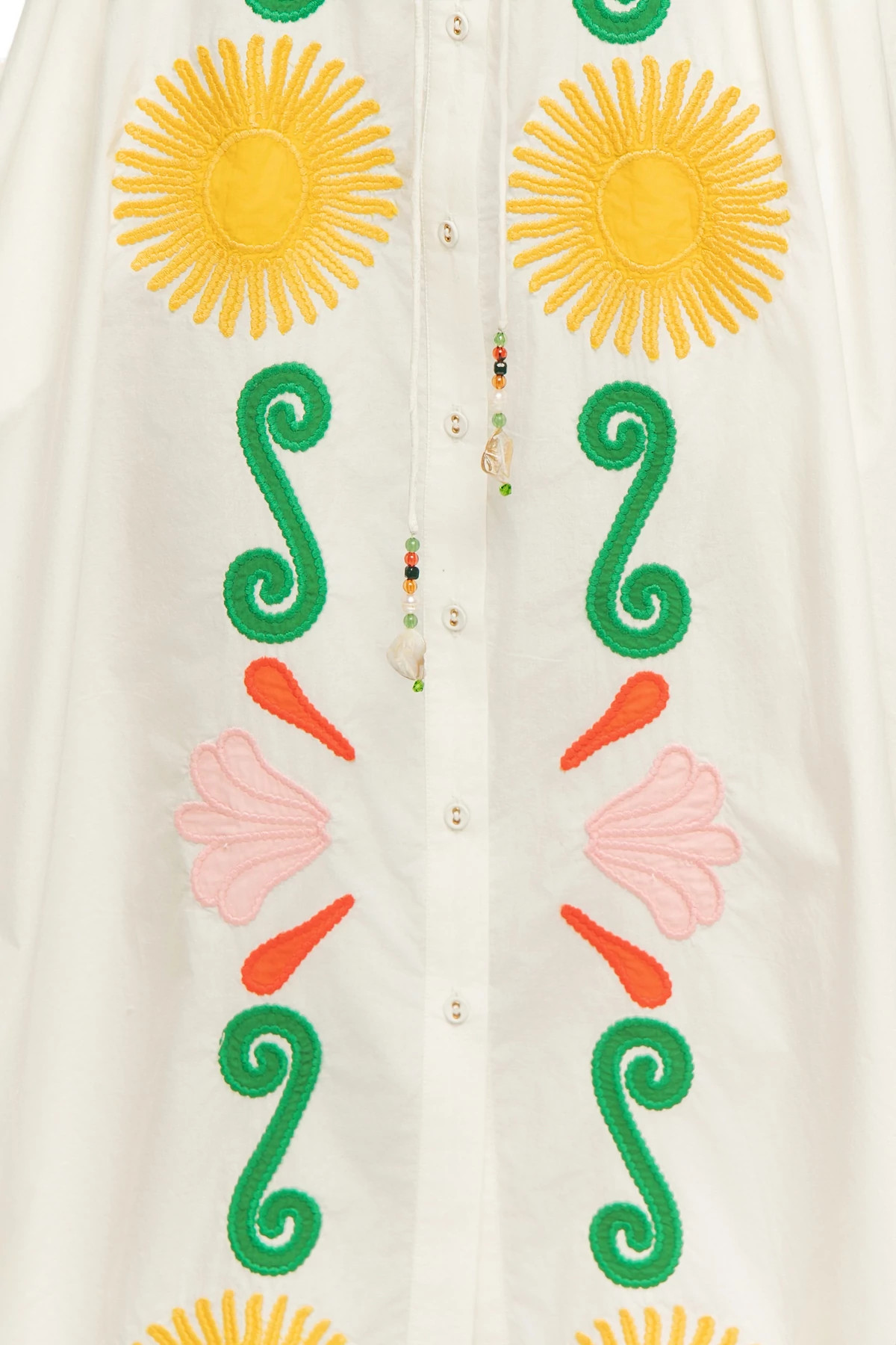OFF WHITE Valerie Embroidered Caftan Dress image number 4