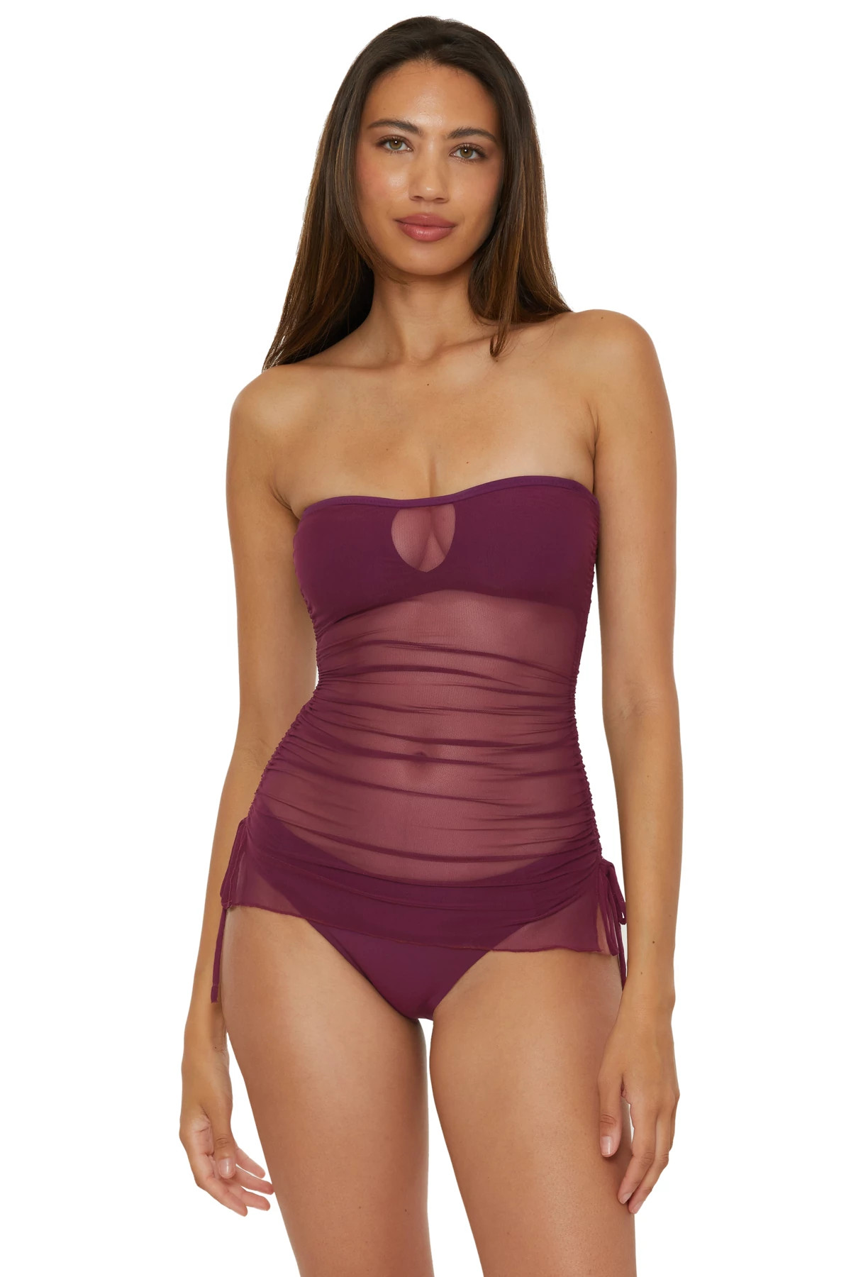 AUBERGINE Hadlee Bandeau Tankini Top image number 1