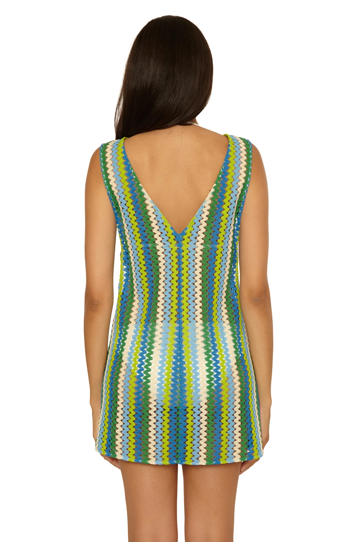 GREEN APPLE Island Waves Crochet Tunic Cover Up image number 4