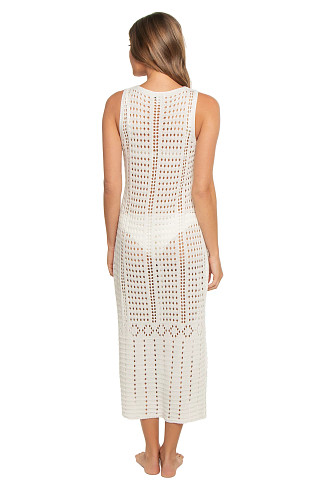 WHITE Crochet Knit Midi Cover Dress