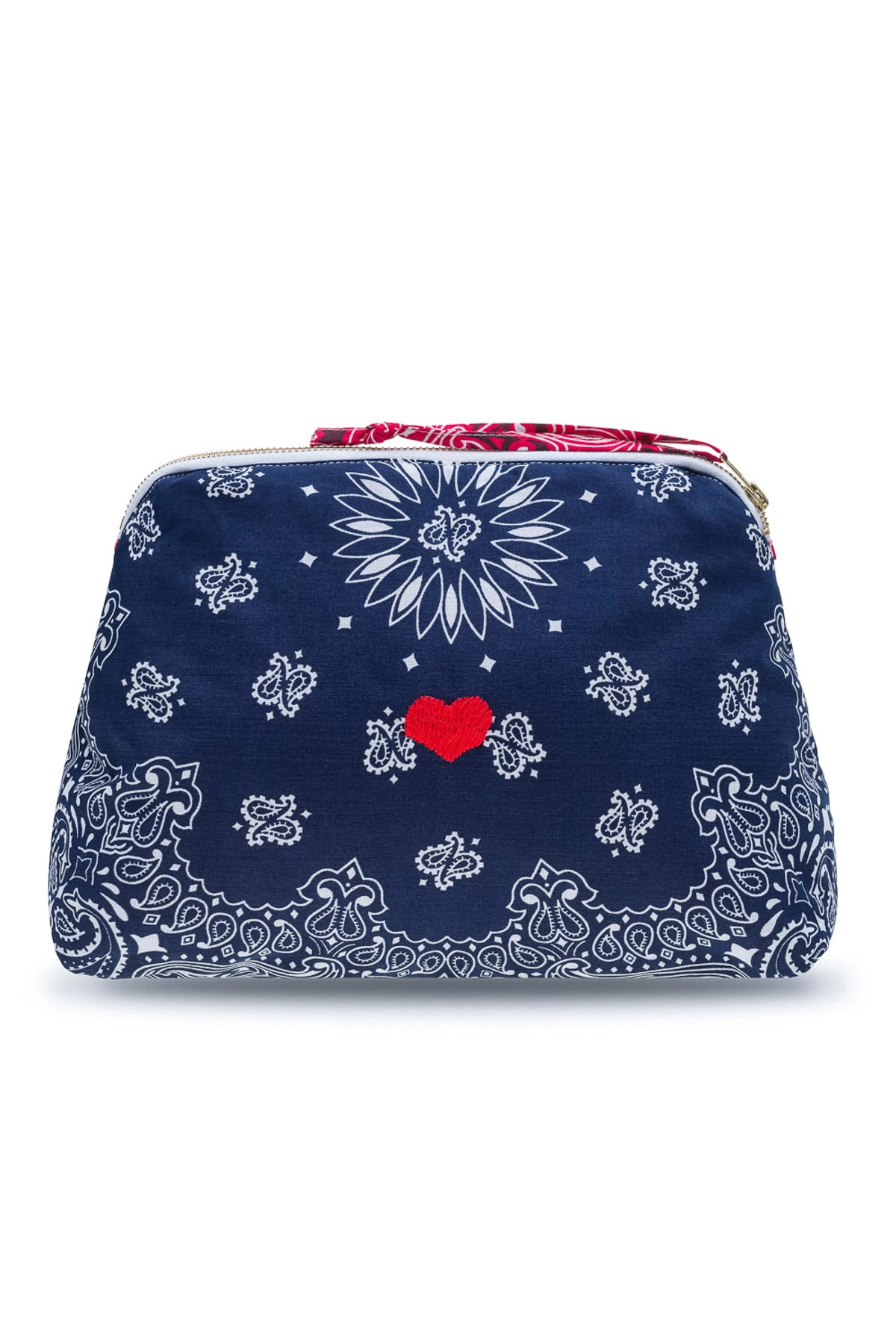 NAVY/REAL RED Large Bandana Pouch image number 1