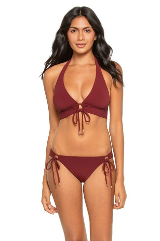 BLACK CHERRY Aubrey Keyhole Halter Bikini Top
