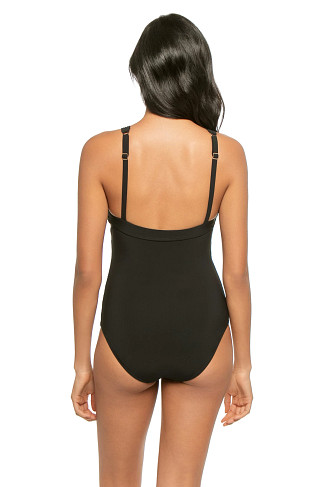 BLACK High Neck One Piece Swimsuit