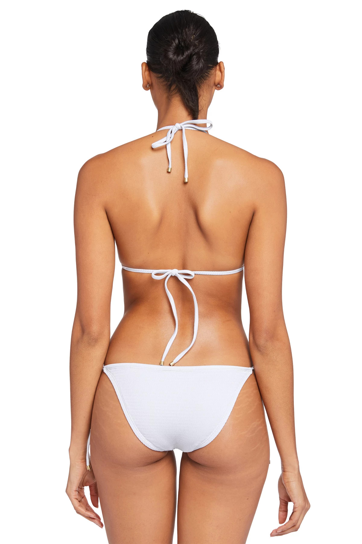 WHITE ECOTEX Gia Sliding Triangle Bikini Top image number 2