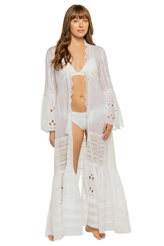 WHITE Jewel Long Kimono