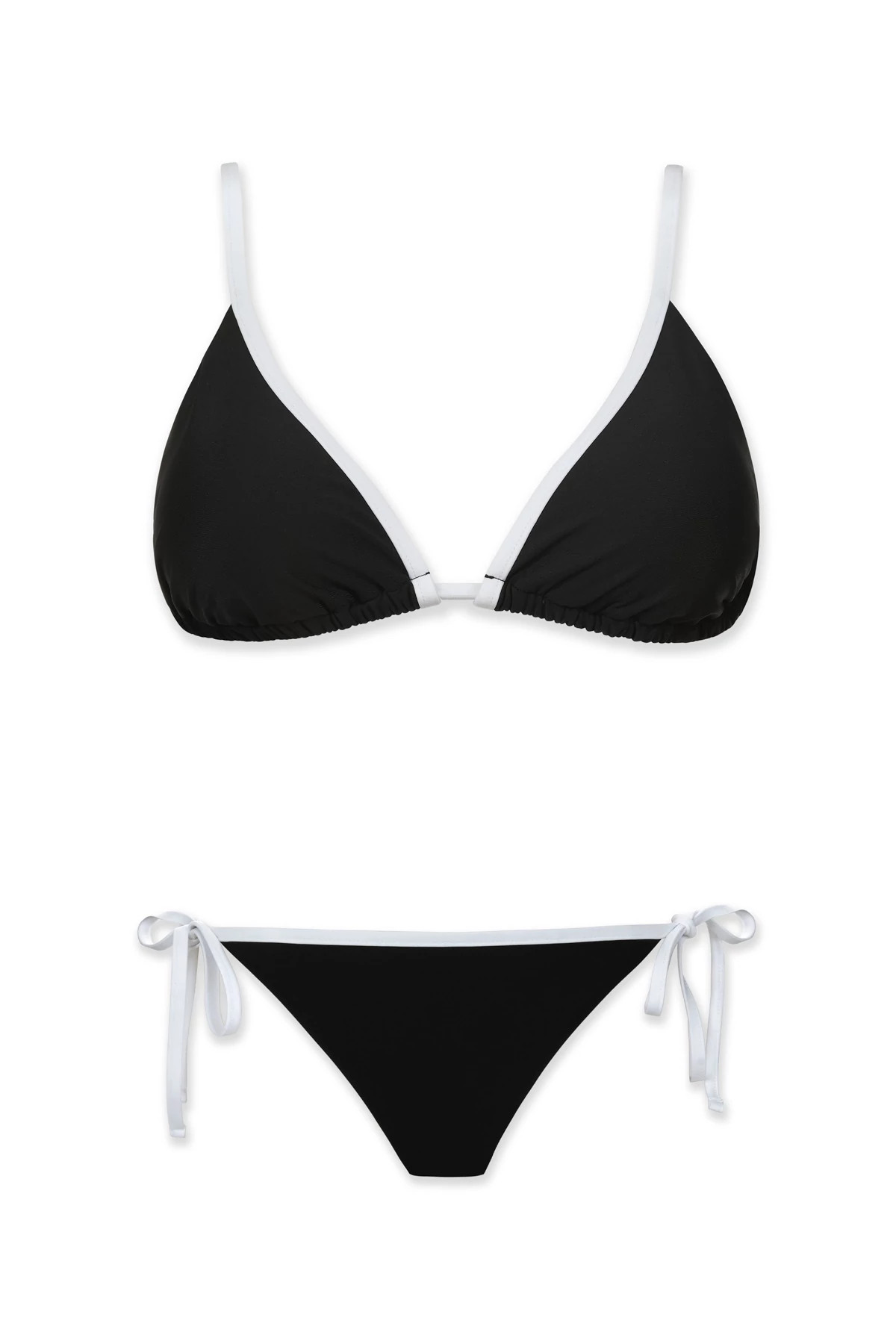 BLACK/WHITE Hipster Tie Side Bikini Bottom image number 5