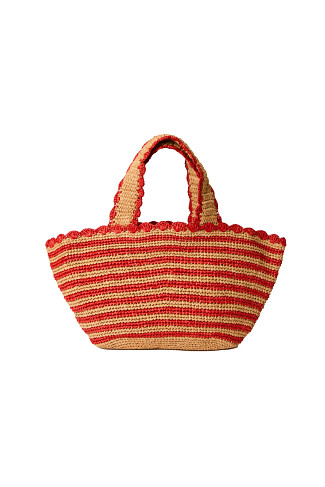 SAND/RED Odesa Tote Bag