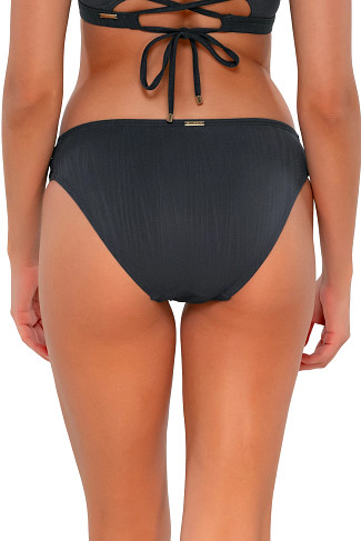 SLATE SEAGRASS TEXTURE Audra Tab Side Hipster Bikini Bottom