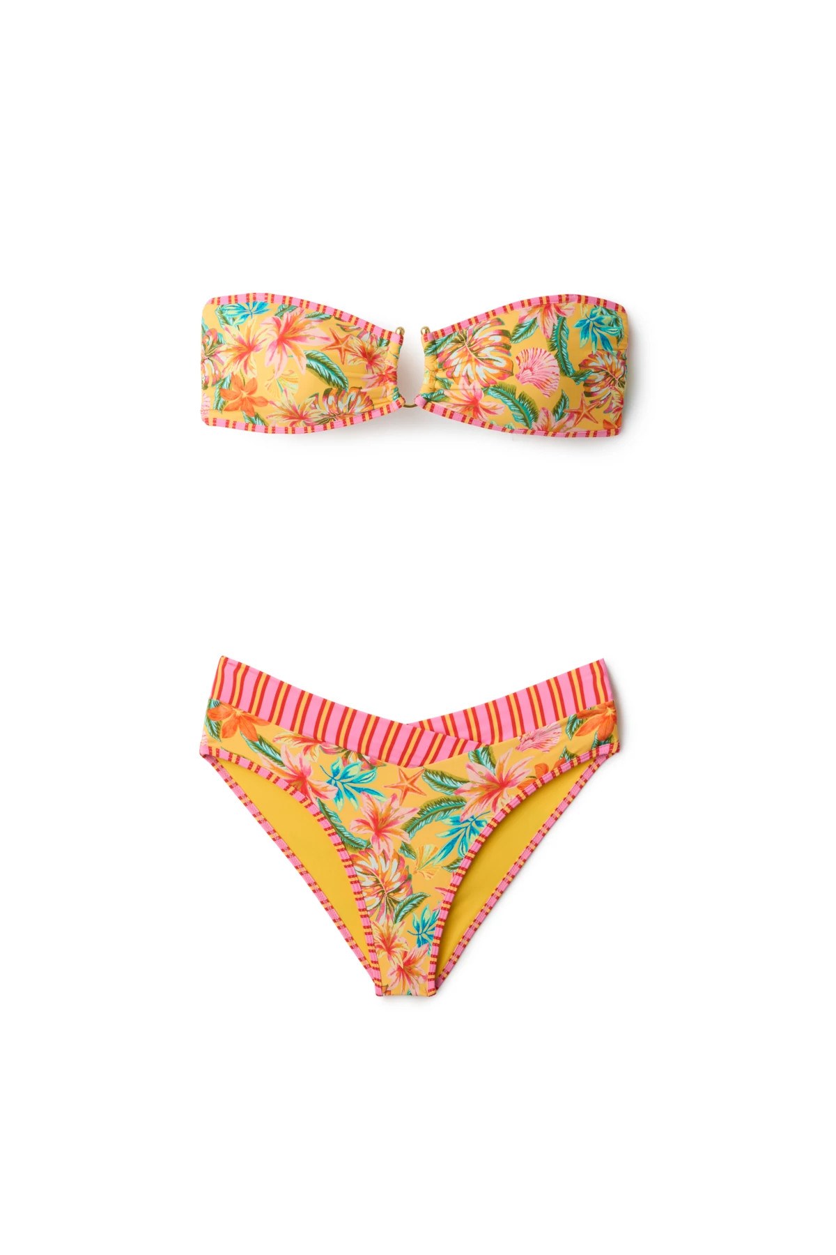 WARM TROPICS Sorrento Tropical Bandeau Bikini Top image number 5