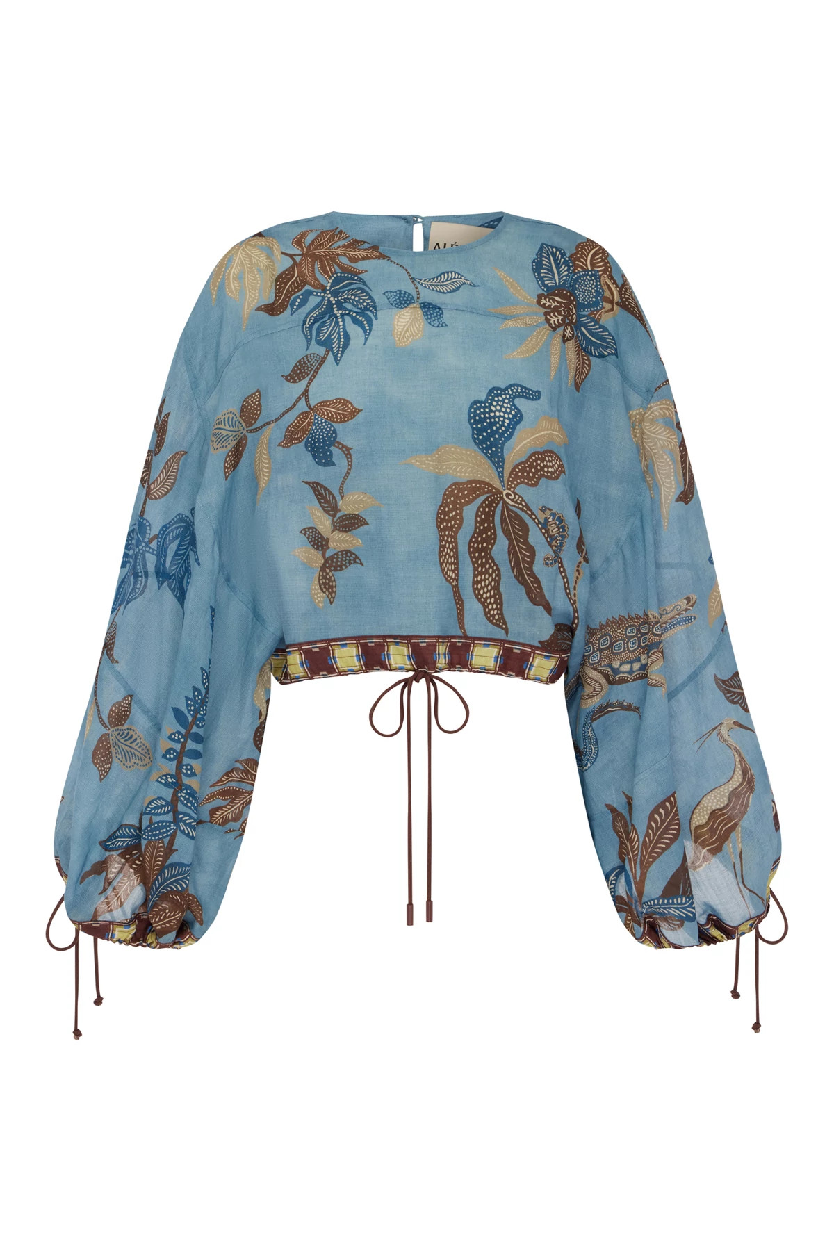 MULTI Georgia Linen Crop Top image number 5