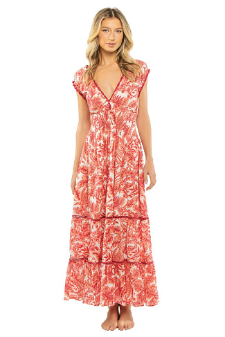 ATARA CORAL Hilda Maxi Dress