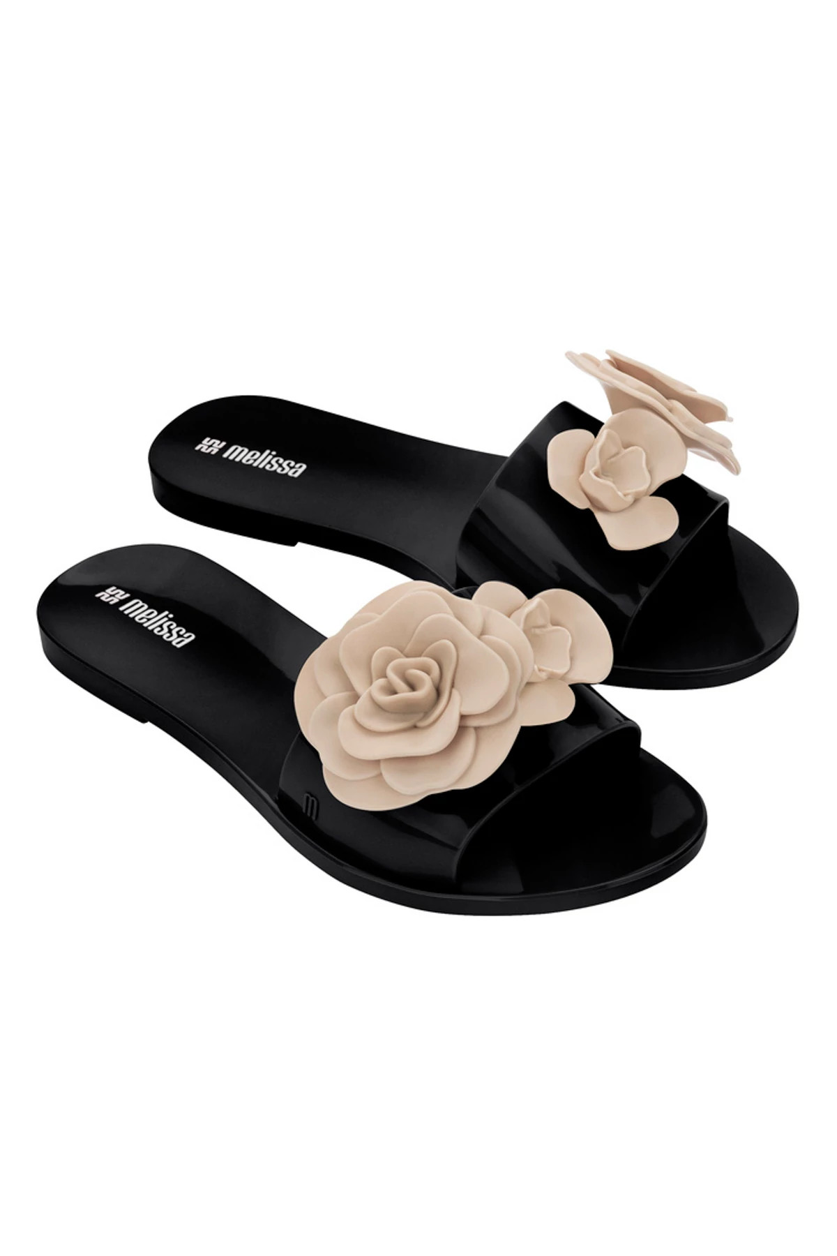 BLACK/BEIGE Babe Petals Flip Flops image number 1