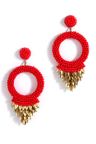 RED Franka Beaded Earrings
