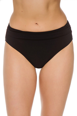 BLACK Shirred Hipster Bikini Bottom