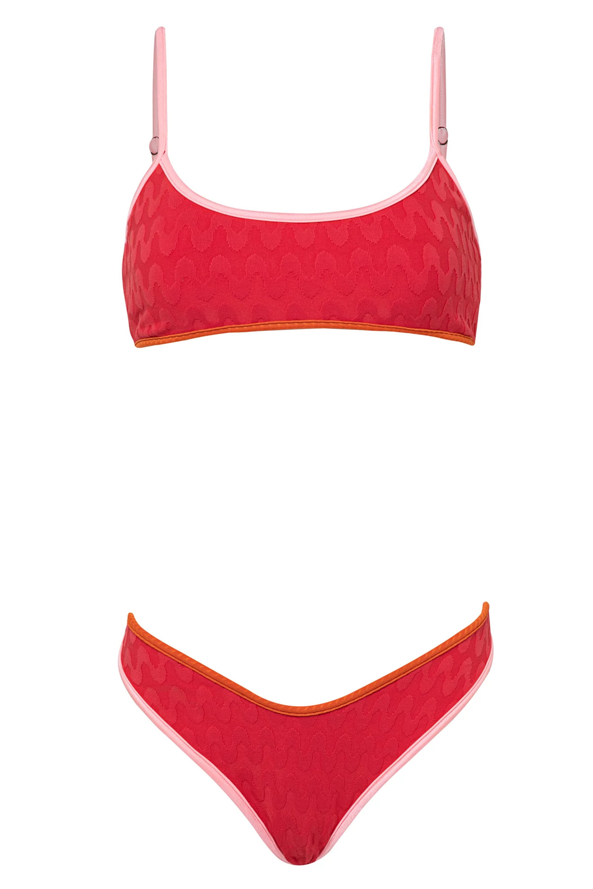 APPLE RED Lane Reversible Bralette Bikini Top image number 4