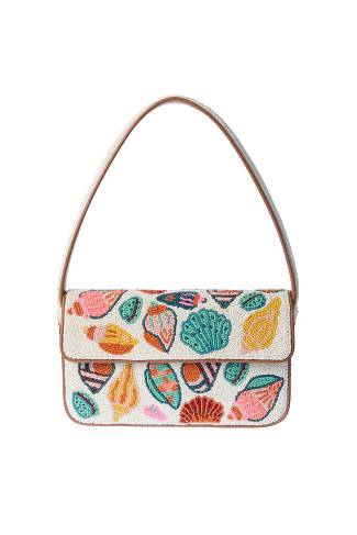 IVORY Shell Beaded Handbag