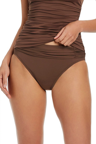 ROCKPOOL Shirred Banded Hipster Bikini Bottom