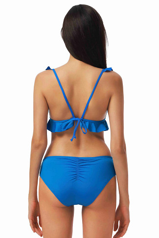 BRIGHT BLUE Ruffle Bralette Bikini Top