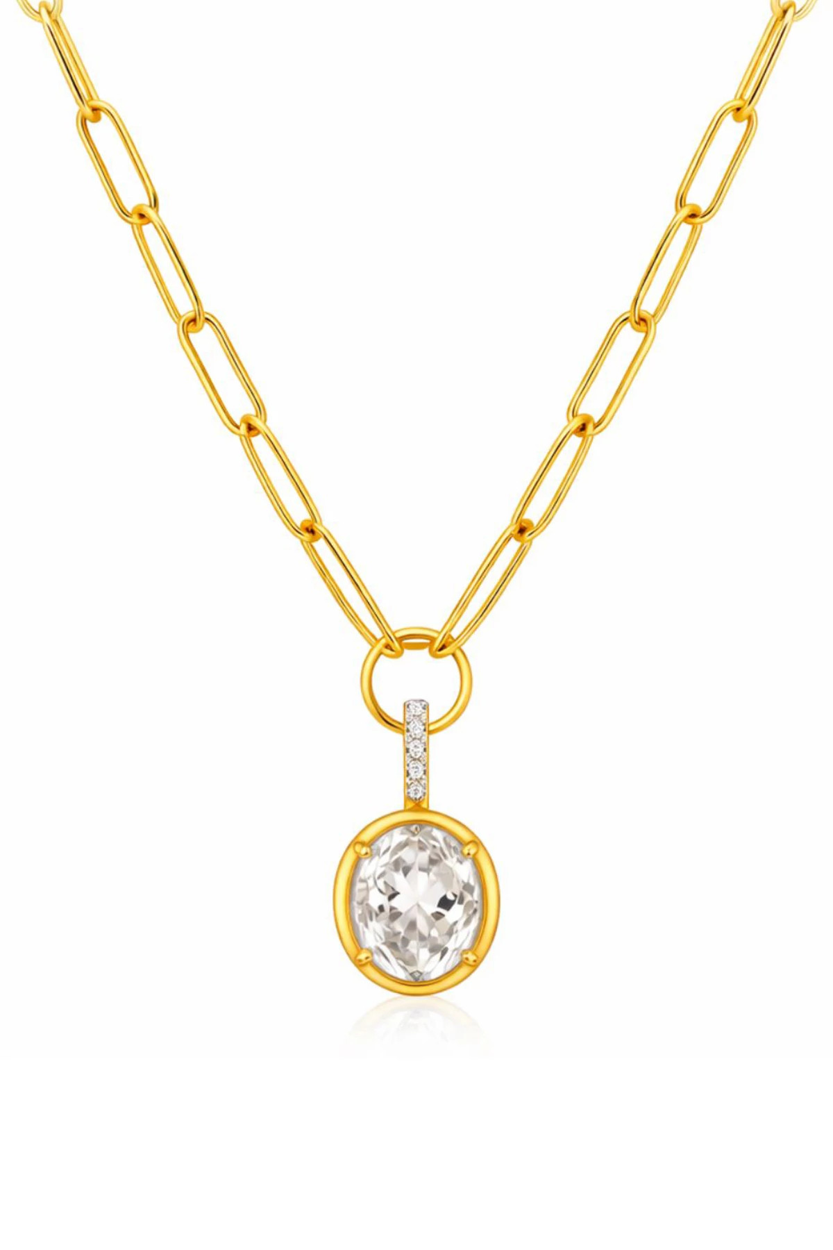 GOLD Satina Paperclip Chain Necklace image number 1