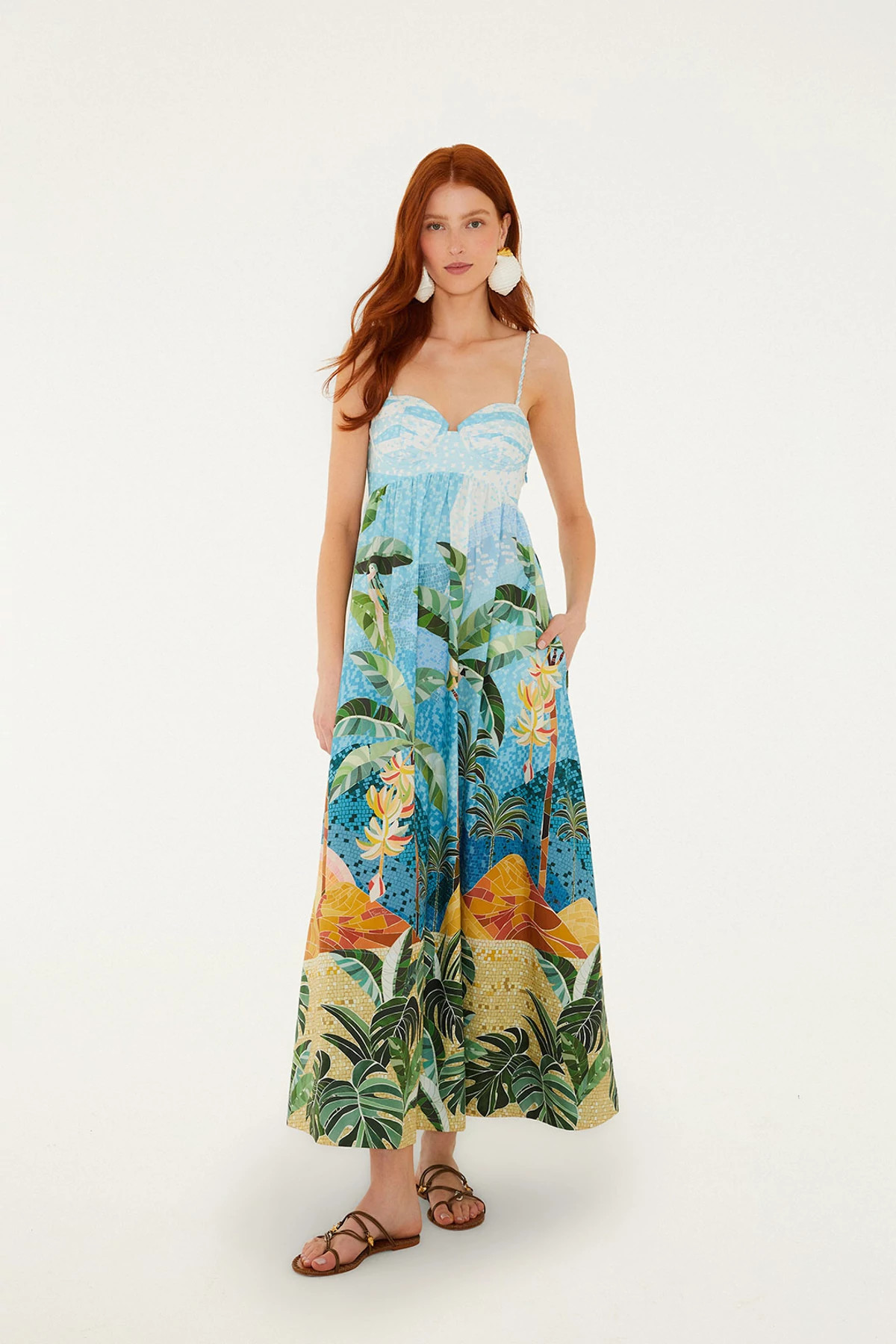 RIO MOSAIC MULTICOLOR Rio Mosaic Cotton Maxi Dress image number 3