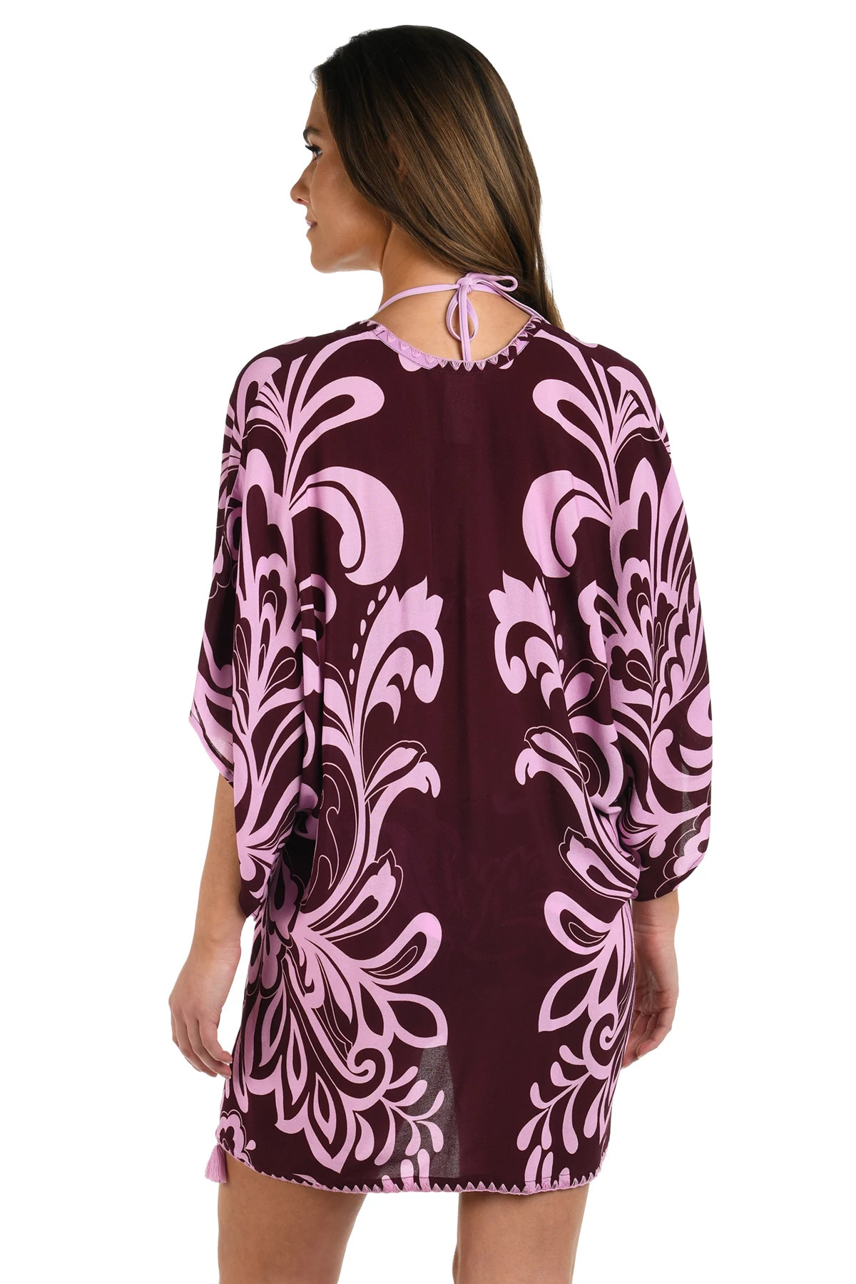 DARK CHERRY Fiji Flora Kimono image number 2