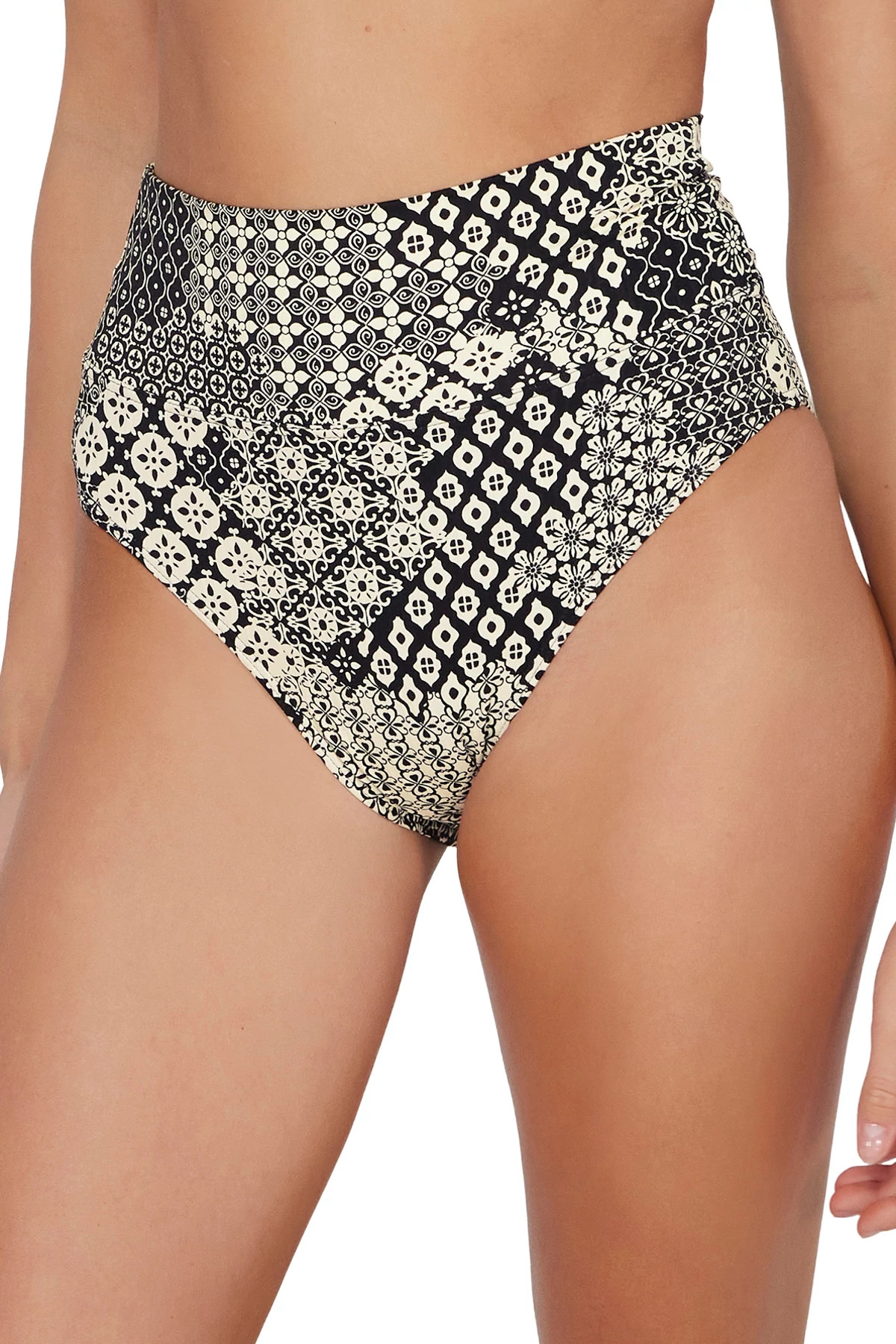 VENICE SEAGRASS TEXTURE Hannah High Waist Bikini Bottom image number 1