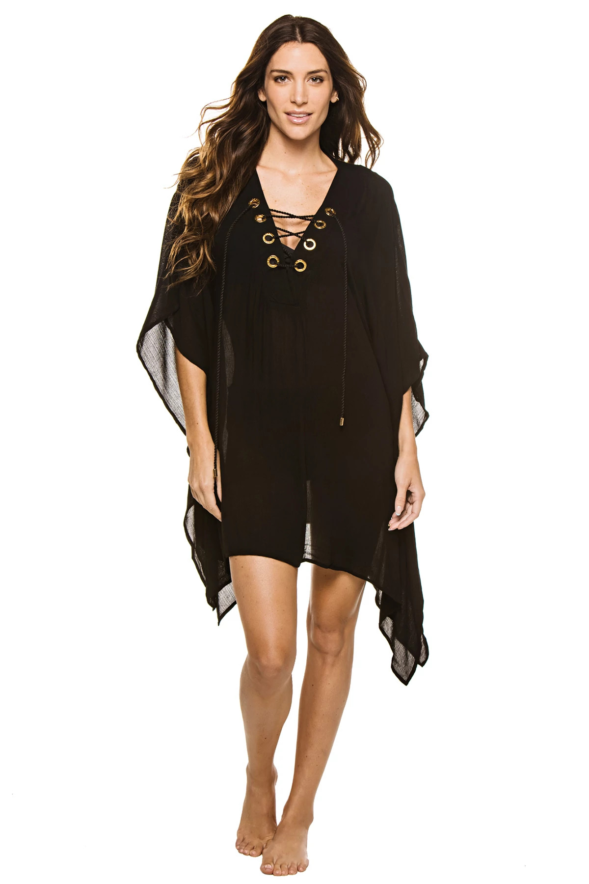 BLACK Lace Front Tunic image number 1