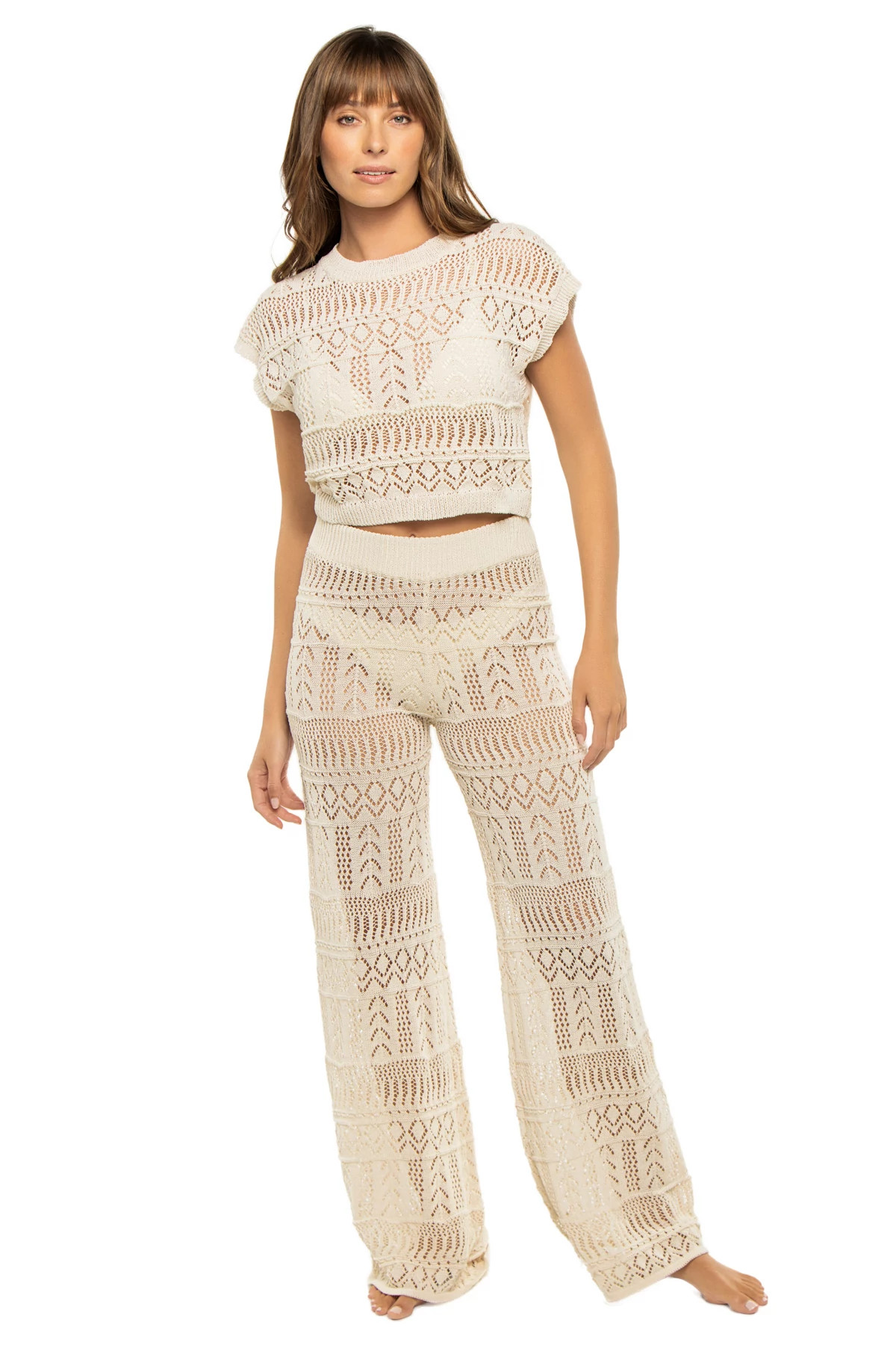 NATURAL Crochet Crop Top image number 1